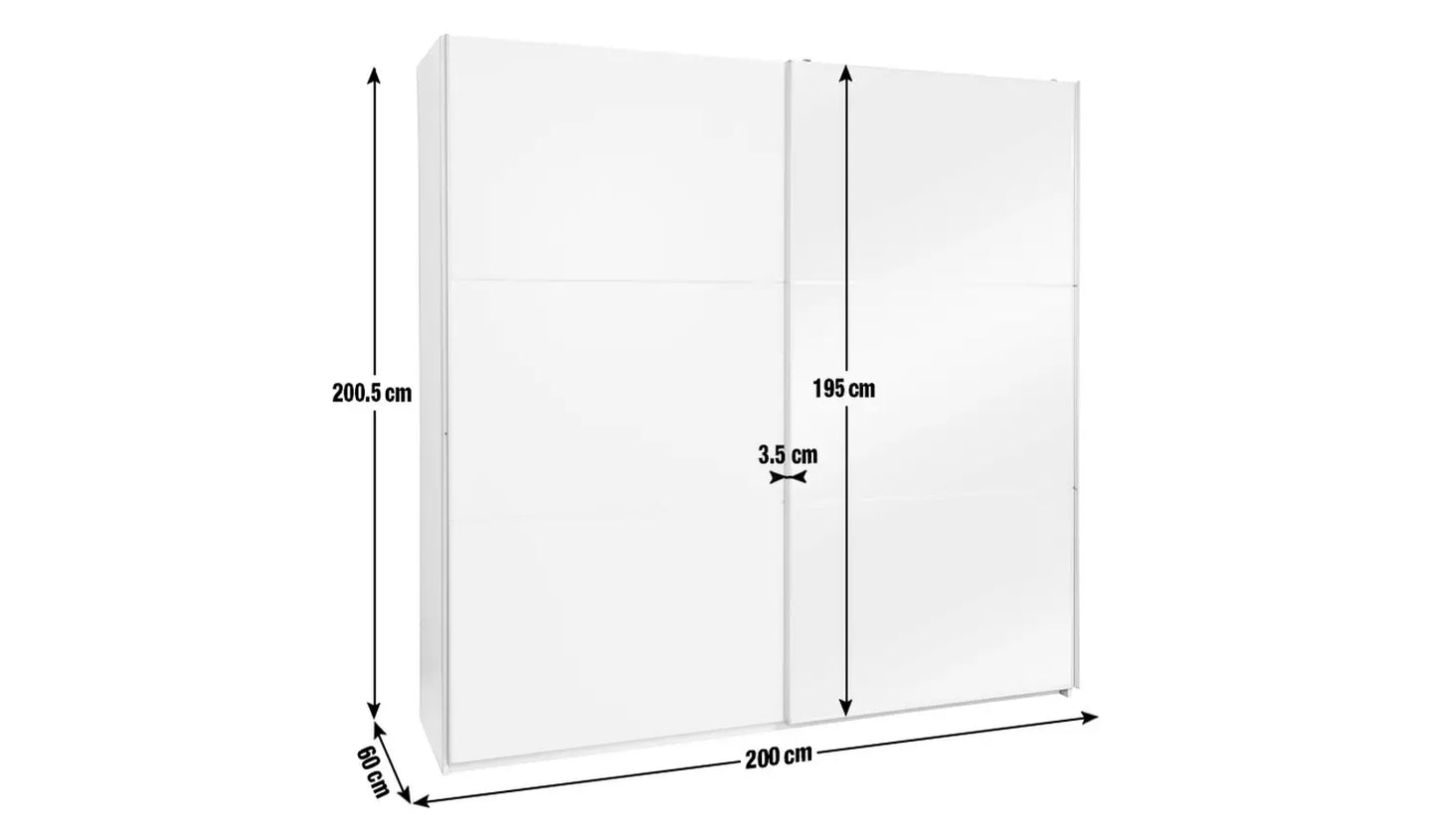 Habitat Holsted XL Mirrored Sliding Wardrobe - White